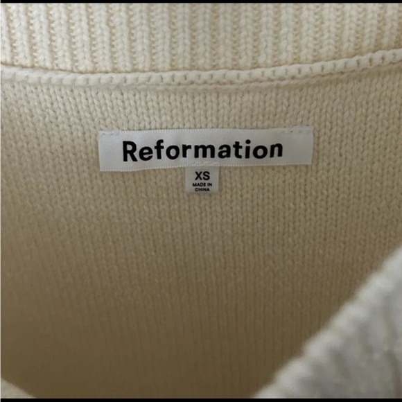 Reformation Cento Cable Knit Cotton Sweater Mini Dress NWT - Picture 7 of 7